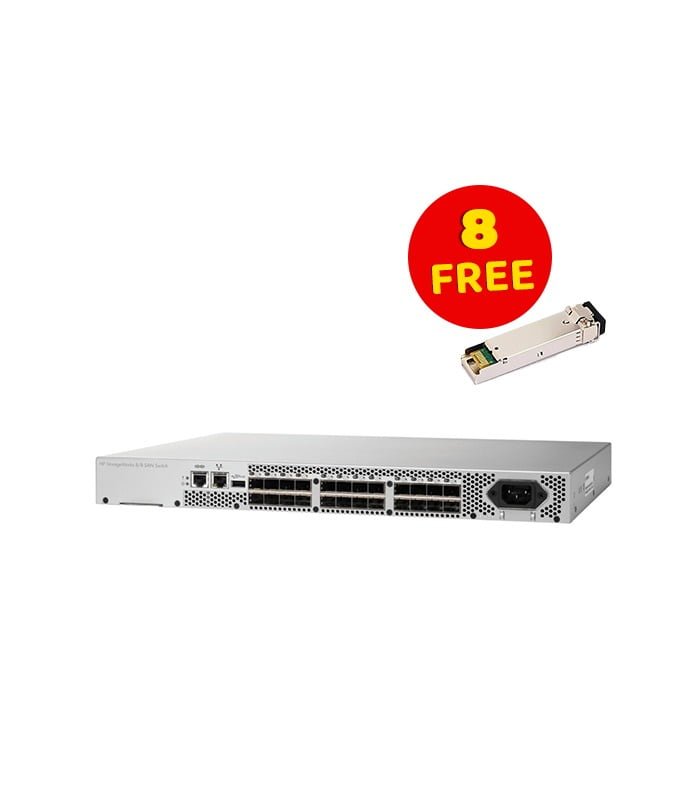 HPE 8/8 (8) Full Fabric Ports Enabled SAN Switch + 8Gbic 8G Free