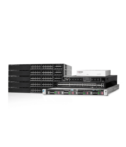 HPE Proliant DL 360 G9 + 5 Switch Cisco 3650 24P PoE+ + Core Switch Arista + Router Cisco 4331 + Firewall 40F