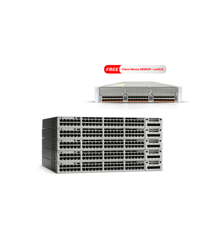 5 Switch Cisco Catalyst WS-C3850 48P POE+ Uplink 10G + Switch Cisco Nexus 5596UP FREE