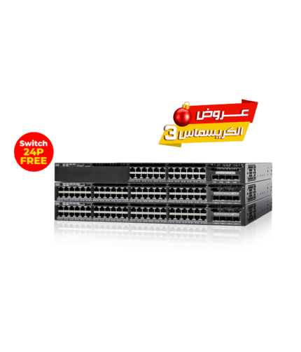 2 Cisco Catalyst 3650 48Port PoE+ + Switch Cisco 3650 24P 1G PoE+ FREE