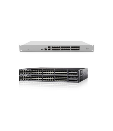Cisco Meraki MX450 & 2 SWITCHES Cisco 3650 48P 1G PoE+ Uplink 1G