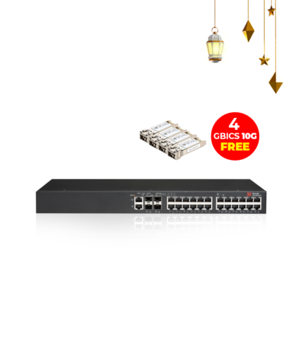 Brocade ICX 6450-24G POE+ 2PORT SFP+10G Switch WITH 4 GBICS 10G FREE 🎁