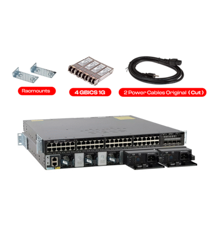 Cisco Catalyst  3650 48P POE+ Uplink 1G Dual Power Supply 1025W