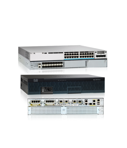 Cisco WS-C4500X-16 Port SFP+ & Cisco Catalyst 9300 – 24 Port RG45 10G UPOE Uplink 10G & Cisco Router 2951