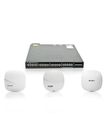 Cisco Catalyst 3650 48Port POE+ 12Port 10G With ( Aruba AP‑305 OR Aruba AP‑325 OR Aruba AP‑505 )