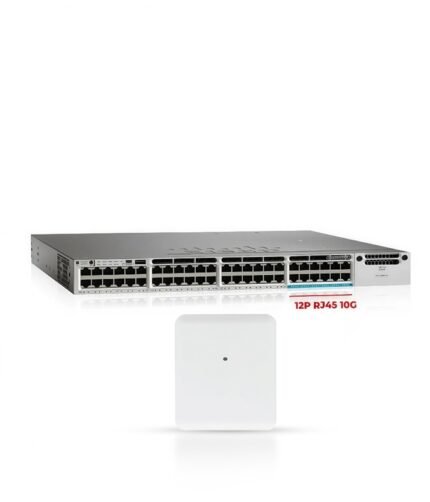 Cisco 3850 48 Port RJ45 ( 12Port RJ45 10G ) UPOE & Cisco Aironet AIR-AP4800-B-K9 Access Point